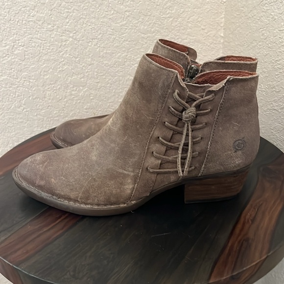 Born Women Brown Bootie with Faux Lace-Up Design - Picture 3 of 8